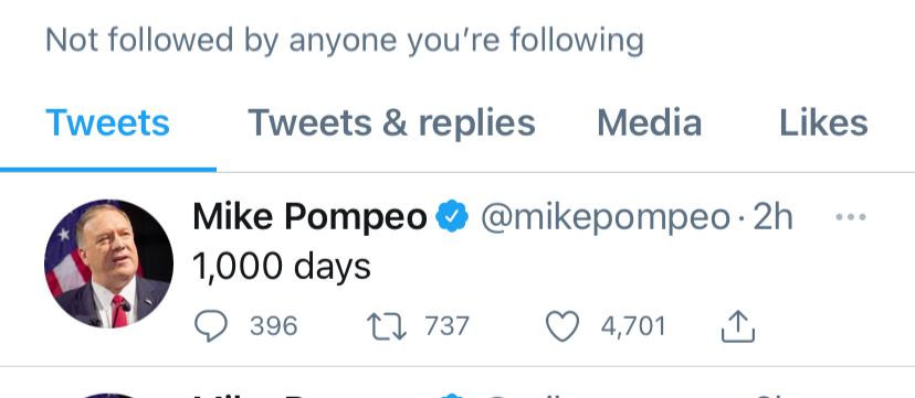 توییت مایک پمپمو