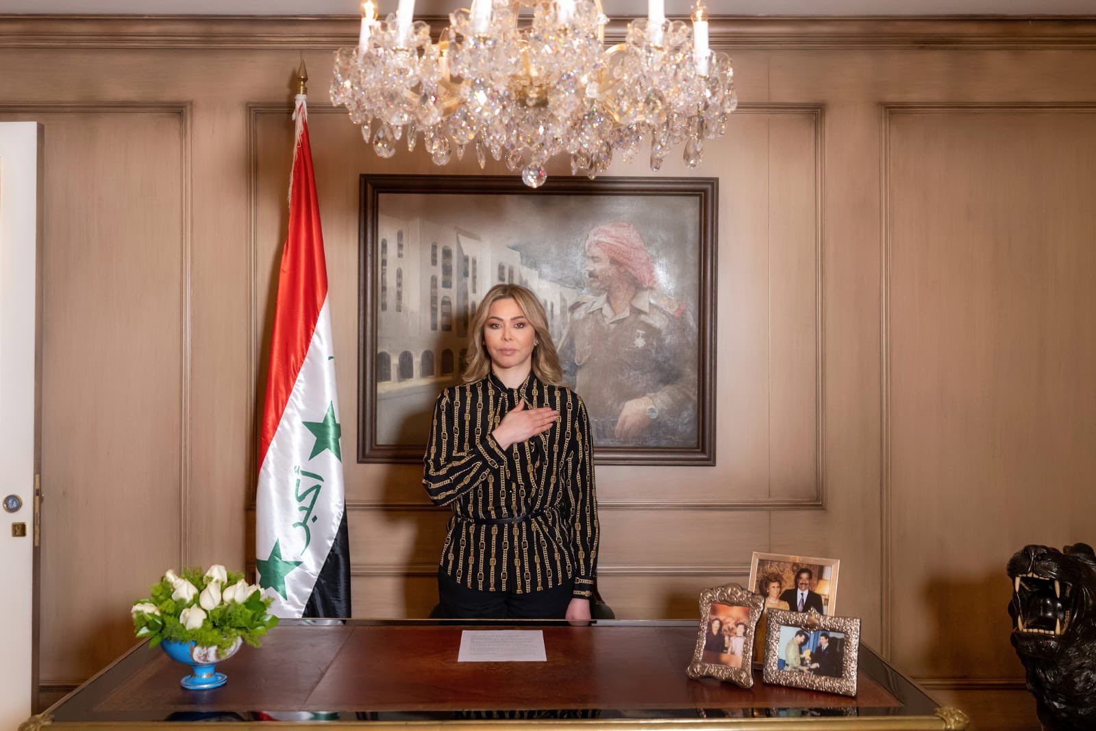 استایل شیک دختر صدام در دفتر کارش غوغا کرد! + عکس