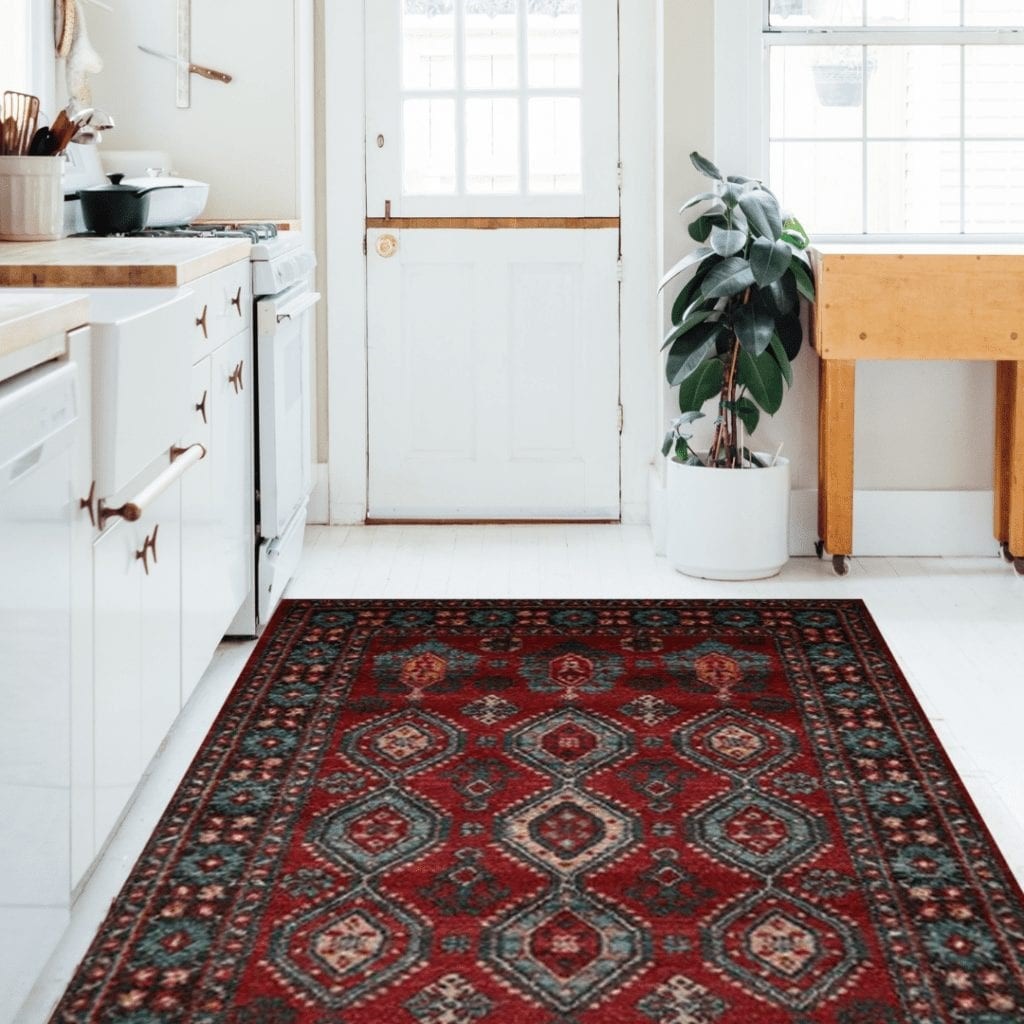 مدل رنگی فرش برای آشپزخانه با رنگ‌های خنثی