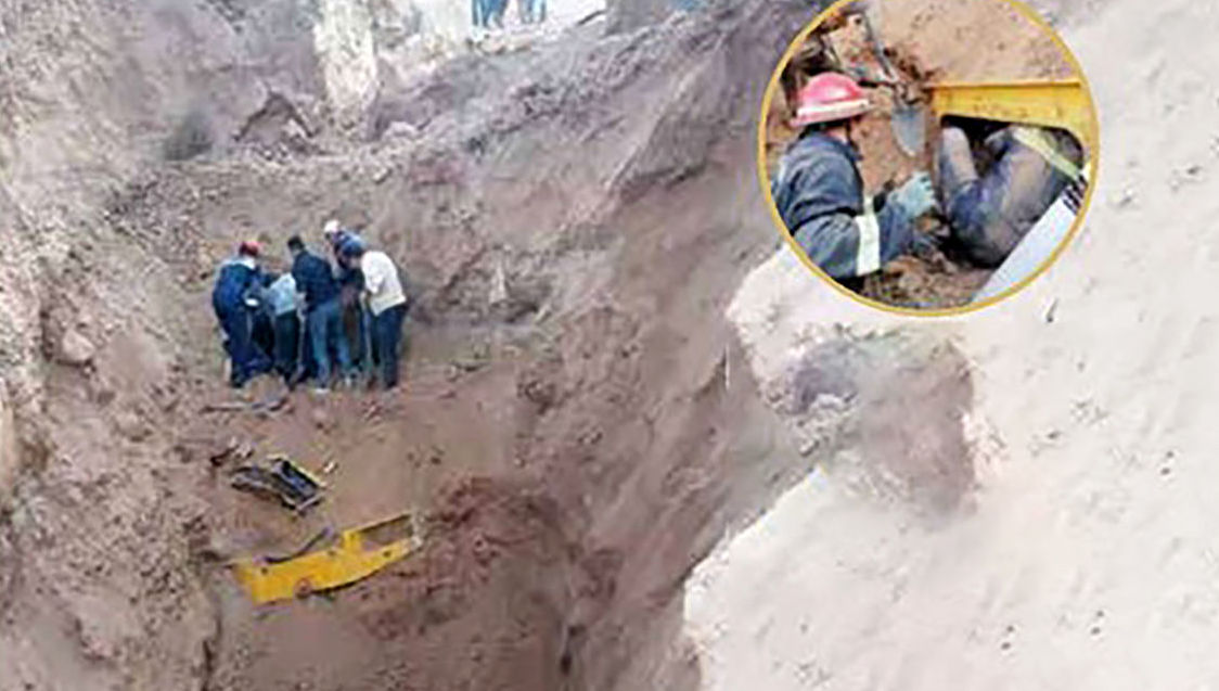 معجزه نجات راننده لودر که زیر خاک مدفون شده بود + عکس