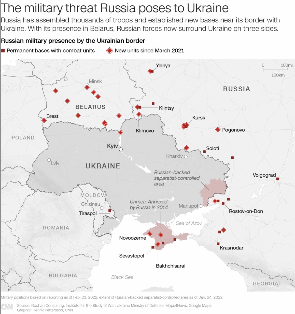 نقشه نیروهای روسیه